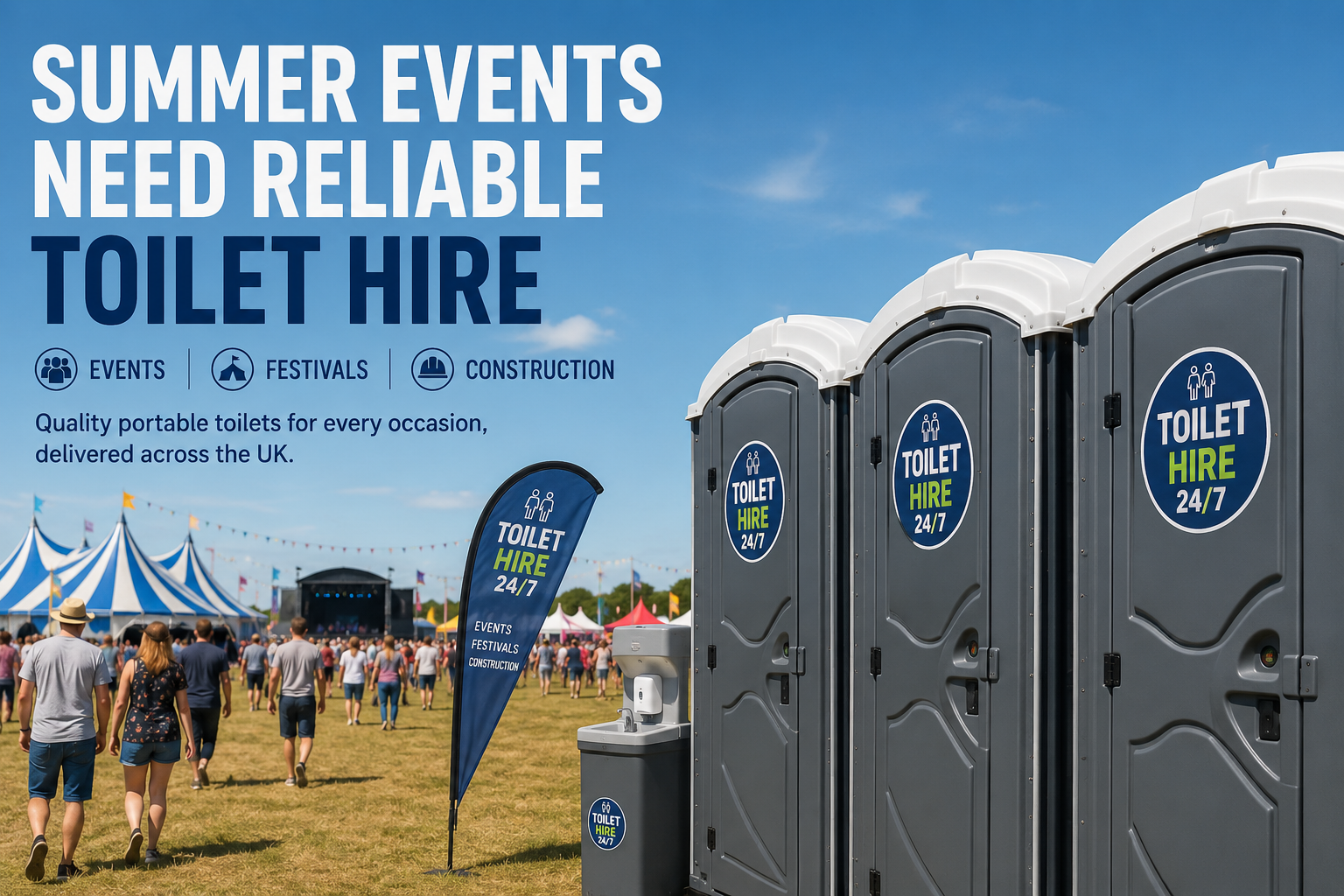 summer toilet hire UK portable toilet hire for summer events